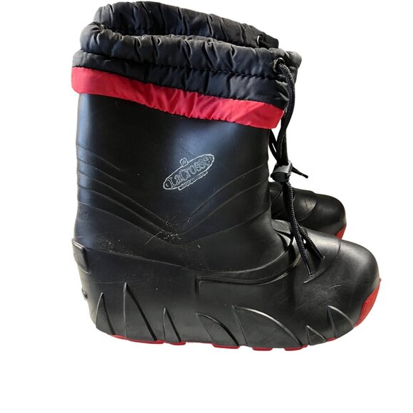 LaCrosse Unisex Rubber Snow Boots Size 8 Black & Red Winter Waterproof - Picture 3 of 6